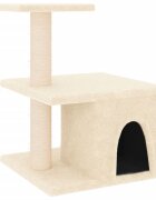 vidaXL Škrabadlo pro kočky se sisalovými sloupky krémové 48 cm
