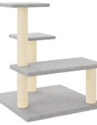 vidaXL Škrabadlo pro kočky se sisalovými sloupky světle šedé 61 cm