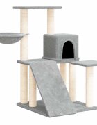 vidaXL Škrabadlo pro kočky se sisalovými sloupky světle šedé 82 cm