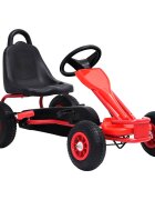 vidaXL Šlapací motokára s pneumatikami červená