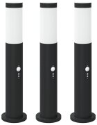 vidaXL Sloupková světla se senzorem 3 ks 50 cm nerezová ocel IP44