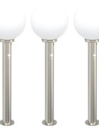 vidaXL Sloupková světla se senzorem 3 ks 80 cm nerezová ocel IP44