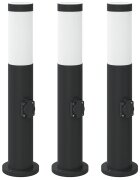 vidaXL Sloupková světla se zásuvkou 3 ks 50 cm nerezová ocel IP44