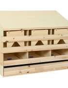 vidaXL Snáškové hnízdo 3 boxy 93 x 40 x 65 cm masivní borovice