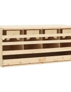 vidaXL Snáškové hnízdo 4 boxy 106 x 40 x 45 cm masivní borové dřevo