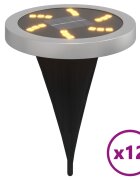 vidaXL Solární zemní světla s hroty venkovní 12 ks teplá bílá