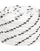 vidaXL Splétané lodní lano bílé 20 mm x 50 m polyester