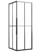vidaXL Sprchový kout napůl mléčné ESG 80 x 80 x 180 cm černý