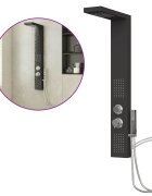vidaXL Sprchový panel set hliník černý