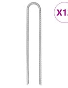 vidaXL Stanové kolíky 12 ks ve tvaru U 30 cm Ø 85 mm pozinkovaná ocel