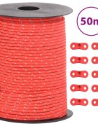 vidaXL Stanové lanko s reflexními proužky a napínáky 50 m 3 mm