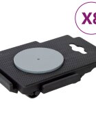 vidaXL Stěhovací vozíky s 8 kolečky 8 ks černé polypropylen 150 kg