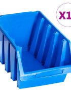 vidaXL Stohovatelné úložné zásobníky 14 ks modré plast