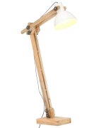vidaXL Stojací lampa bílá masivní mangovníkové dřevo E27