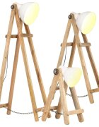 vidaXL Stojací lampy 3 ks bílé E27 masivní mangovníkové dřevo
