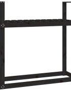 vidaXL Stojan na dřevo černý 110 x 35 x 1085 cm masivní borovice