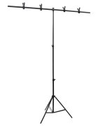 vidaXL Stojan na fotopozadí ve tvaru T černý 151 x 60 x (70–200) cm