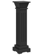 vidaXL Stojan na květiny klasický čtvercový sloup černý 17x17x66cm MDF