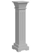 vidaXL Stojan na květiny klasický čtvercový sloup šedý 17x17x66 cm MDF