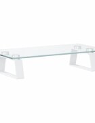 vidaXL Stojan na monitor bílý 40 x 20 x 8 cm tvrzené sklo a kov
