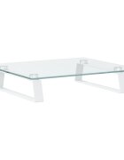 vidaXL Stojan na monitor bílý 40 x 35 x 8 cm tvrzené sklo a kov
