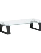 vidaXL Stojan na monitor černý 40 x 20 x 8 cm tvrzené sklo a kov