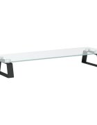 vidaXL Stojan na monitor černý 60 x 20 x 8 cm tvrzené sklo a kov
