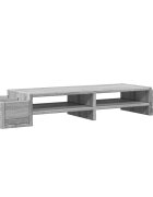 vidaXL Stojan na monitor s úložným prostorem šedý sonoma 100x27x15 cm