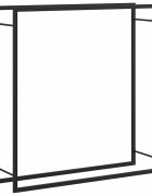 vidaXL Stojan na palivové dřevo matný černý 110x28x116 cm ocel