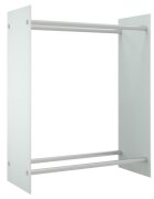 vidaXL Stojan na palivové dříví bílý 80 x 35 x 100 cm tvrzené sklo