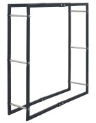 vidaXL Stojan na palivové dříví černý 100 x 25 x 100 cm ocel