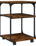 vidaXL Stojan na tiskárnu 3patrový kouřový dub 43x48x64 cm kompozit