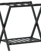 vidaXL Stojan na zavazadlo černý 68 x 38 x 58 cm bambus