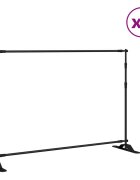 vidaXL Stojany na pozadí 2 ks černé 305 x 243 cm ocel