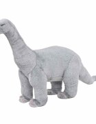 vidaXL Stojící plyšová hračka dinosaurus brachiosaurus šedý XXL