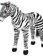 vidaXL Stojící plyšová hračka zebra černá a bílá XXL