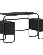 vidaXL Stůl s úložným prostorem Černý dub 145 x 50 x 75 cm