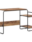 vidaXL Stůl s úložným prostorem Staré dřevo 131.5 x 50 x 75.5 cm
