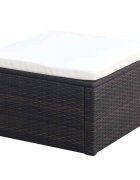 vidaXL Taburet podnožka polyratanový 53x53x30 cm hnědý