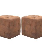 vidaXL Taburety 2 ks hnědé 30 x 30 x 30 cm umělá broušená kůže