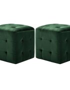 vidaXL Taburety 2 ks zelené 30 x 30 x 30 cm sametová látka