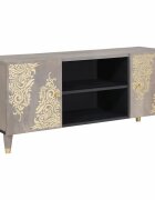 vidaXL Televizní skříň Šedá 105 x 33 x 46 cm Masivní mangové dřevo