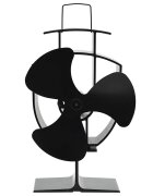 vidaXL Teplem poháněný ventilátor na kamna 3 lopatky černý