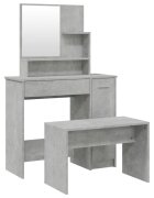 vidaXL Toaletní stolek sada betonově šedý 865 x 35 x 136 cm
