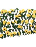 vidaXL Treláž s umělým břečťanem roztahovací žlutá 180 x 30 cm
