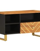 vidaXL TV skříňka hnědá a černá 80 x 335 x 46 cm masivní mangovník