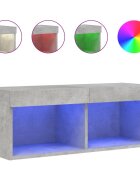 vidaXL TV skříňka s LED osvětlením betonově šedá 80 x 30 x 30 cm