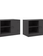 vidaXL TV skříňky 2 ks černé 67 x 39 x 44 cm ocel