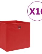 vidaXL Úložné boxy 10 ks netkaná textilie 28 x 28 x 28 cm červené