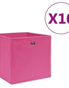 vidaXL Úložné boxy 10 ks netkaná textilie 28 x 28 x 28 cm růžové